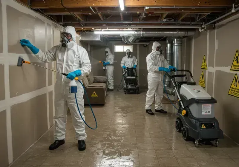 Basement Moisture Removal and Structural Drying process in Fayette County, TX